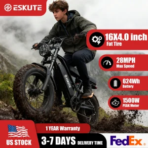 Eskute V100 Electric Bike - 28 MPH, 60 MILE RANGE