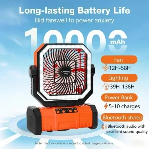 New Outdoor Camping Fan with Bluetooth Speaker
