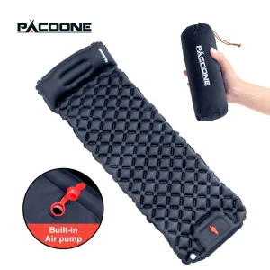 PACOONE Ultralight Sleeping Pad with Built-In Pump
