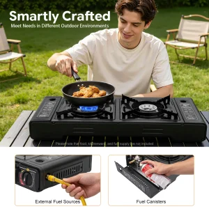 Portable Camping Stove Set with 2 Burners